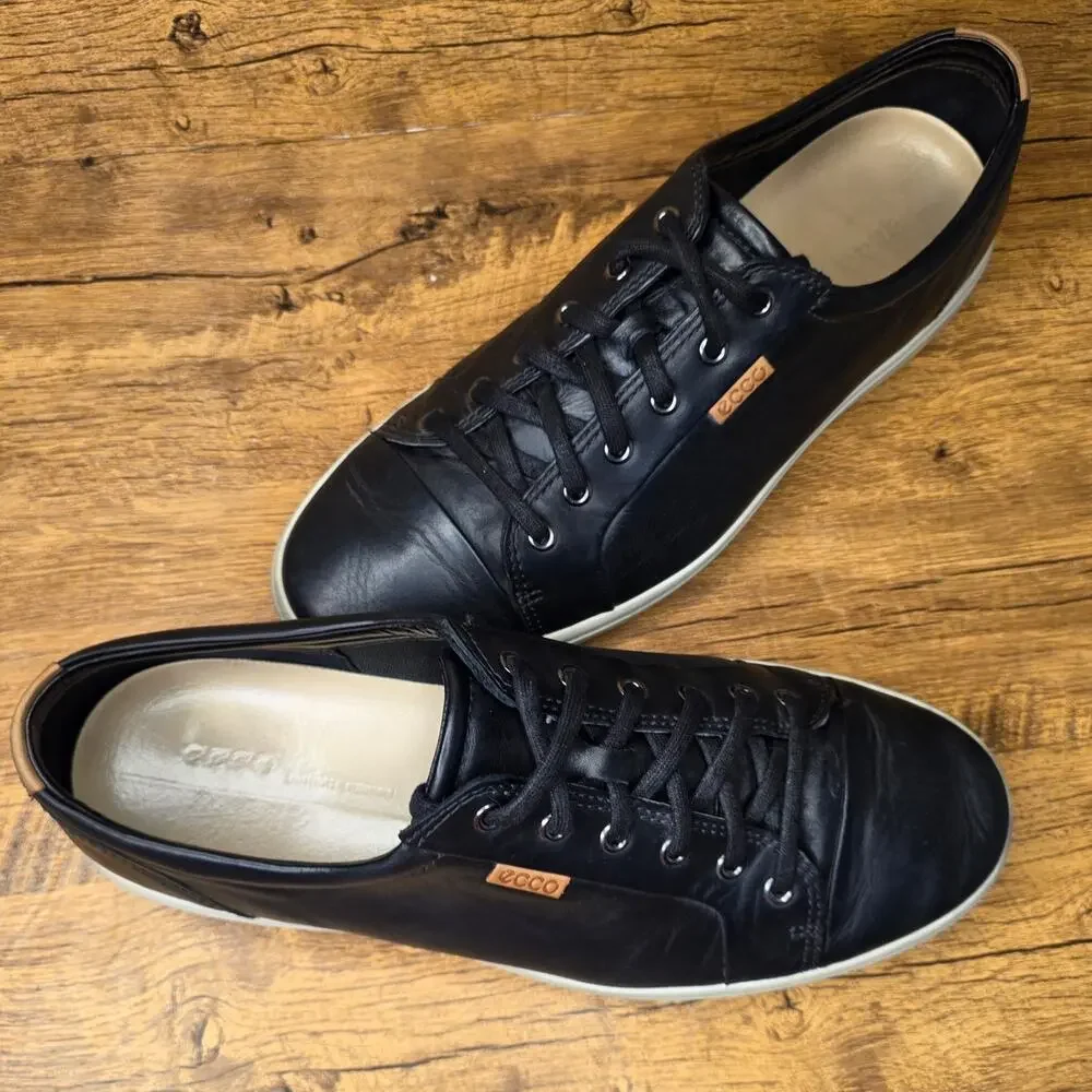 ECCO Soft 7 black leather Mens Sneakers size 46 US12